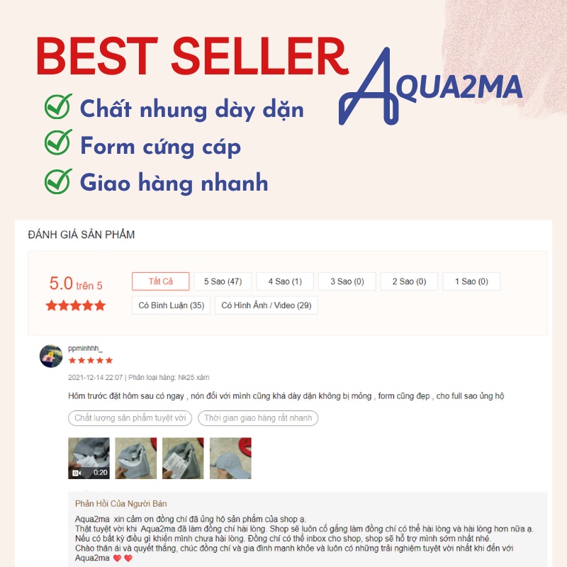 Mũ lưỡi trai trơn Nón kết chất nhung tăm Hàn Quốc cao cấp form unisex nam nữ Nk25 Aqua2ma