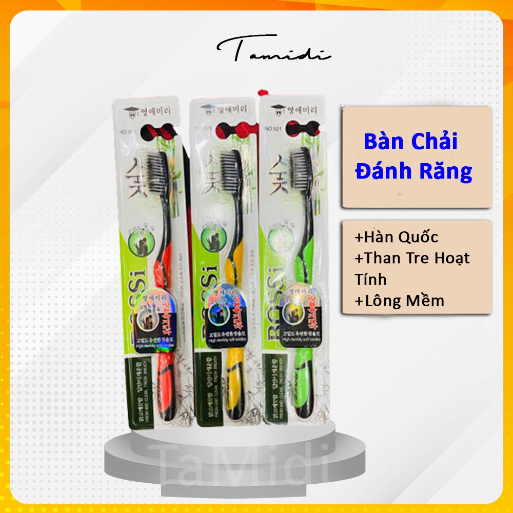 Bàn Chải Đánh Răng Than Tre Hoạt Tính Hàn Quốc BOSSI 921- TaMidi