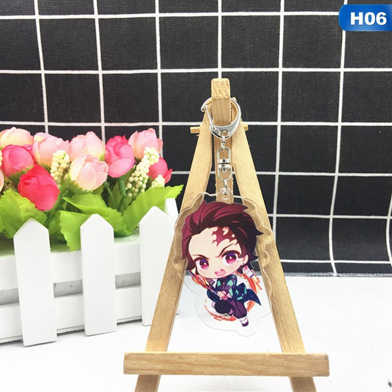 flowersqueen Hot sale Demon Slayer Keychain Anime Peripheral Acrylic Creative Pendant Keychains