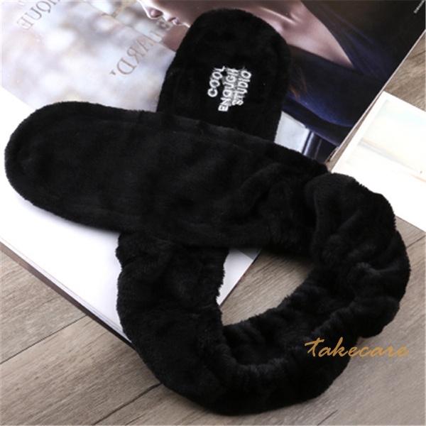 Băng đô lông nhung quấn đầu có viền dây thép tự điều chỉnh tiện lợi cho nữ khi tắm / rửa mặt / trang điểm