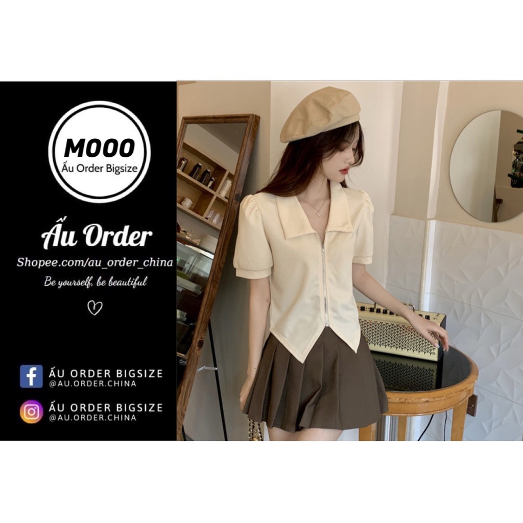 Áo croptop ngắn tay có cổ phối vạt nhọn cá tính Bigsize Đến 85kg