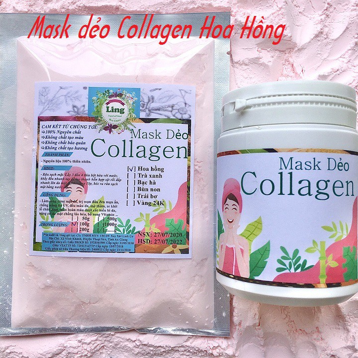 Mask dẻo Collagen Hoa Hồng 200g