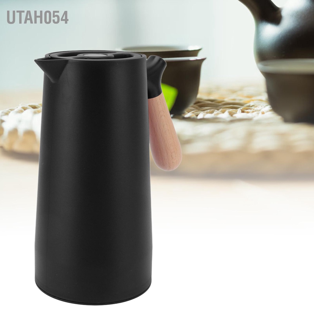 [Hàng Sẵn] 1L Cà phê nhiệt Carafe 12h Cách Bình giữ Olecranon nước có tay cầm bằng gỗ để cắm trại tại nhà đi bộ đường dài【Utah054】
