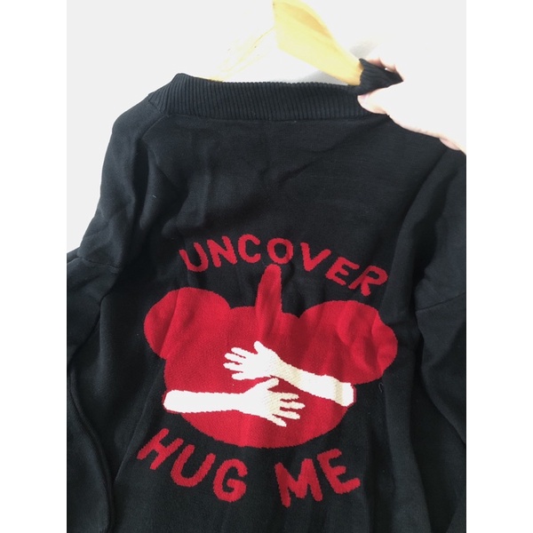 Áo Cardigan Len Hug Me Chữ Đỏ Freesize ( Tặng Kèm Tote)