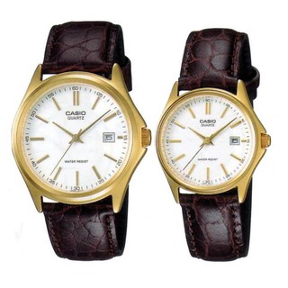 Đồng hồ đôi Casio chính hãng 1183, dây da