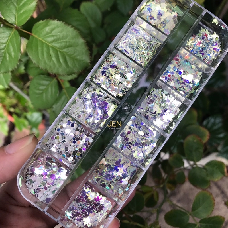 Sequin kim tuyến gương sáng trang trí móng