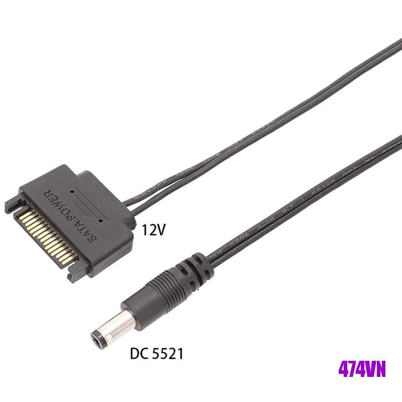 1 Dây Cáp Nguồn Sata Đầu Đực Sang Dc 5.5x2.1mm 12v 20cm