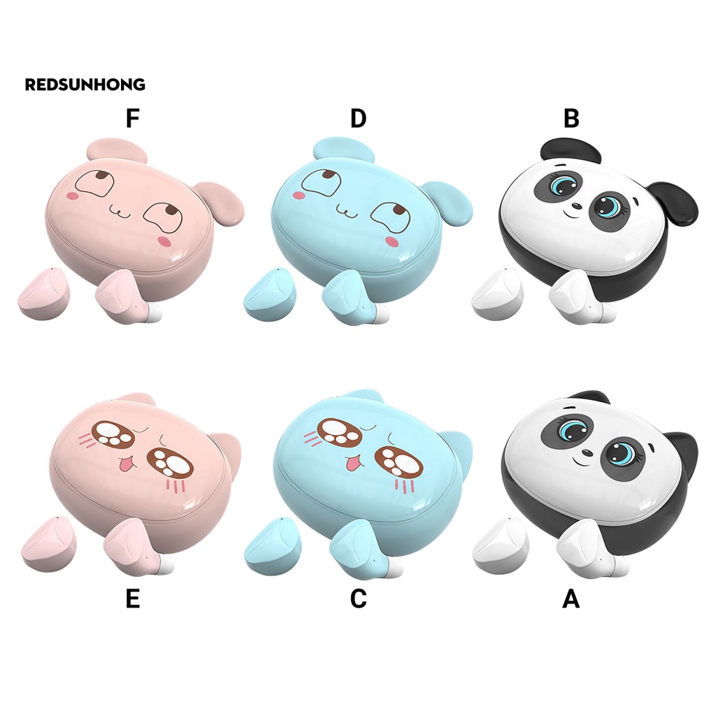 Tai Nghe Bluetooth Không Dây Thông Minh Mini Hình Gấu Trúc Hoạt Hình