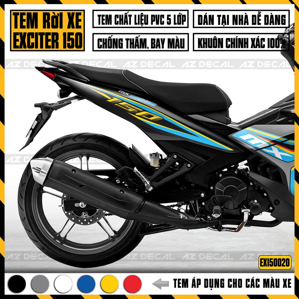 Tem Exciter 150 Mẫu MX King 03 | EX15020 | Tem Rời Ex 150 Dễ Dán Tại Nhà, Chống Nước, Chống Phai Màu
