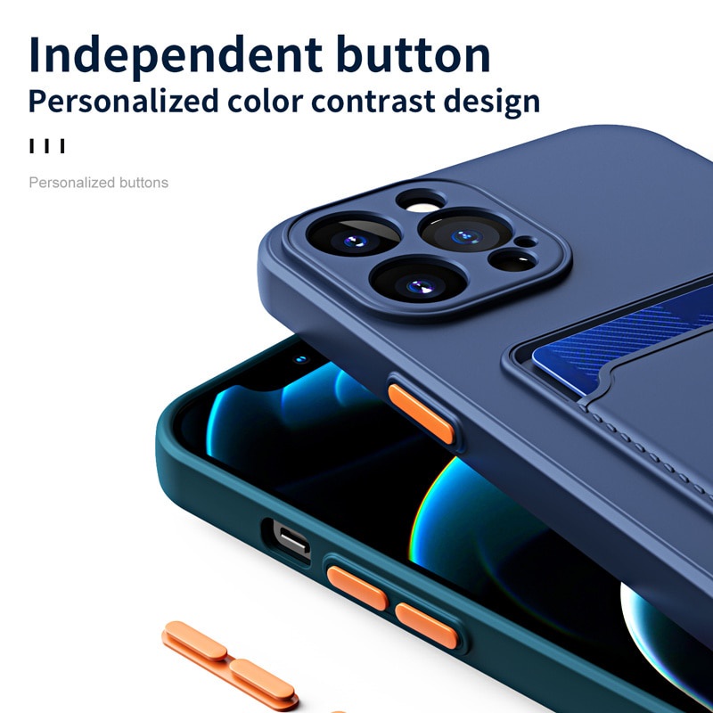 Ốp Điện Thoại Silicon Mềm Chống Sốc Có Ngăn Đựng Thẻ Cho Samsung Galaxy A73 / A53 / A13 / A33 / M13 / M23 / A04