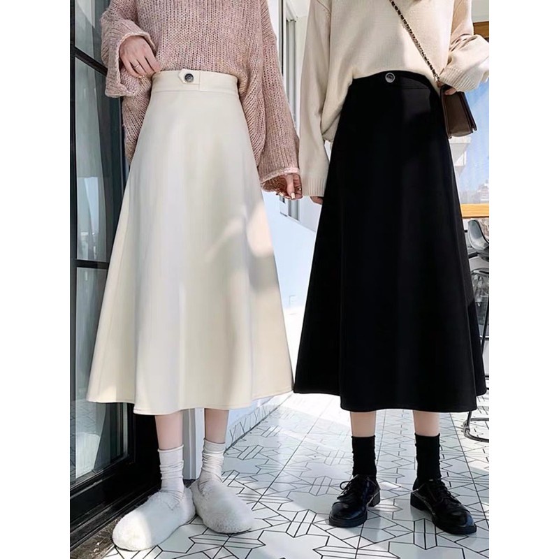 Chân Váy Dài Ulzzang Xinh- Chân Váy Nữ 1 cúc Missgirl