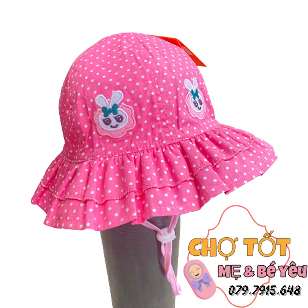 Nón vành Bé Gái Duy Ngọc Chất Cotton mềm, thoáng mát, có quai đeo size 52cm (Bé Từ 2 Đến 4 Tuổi)