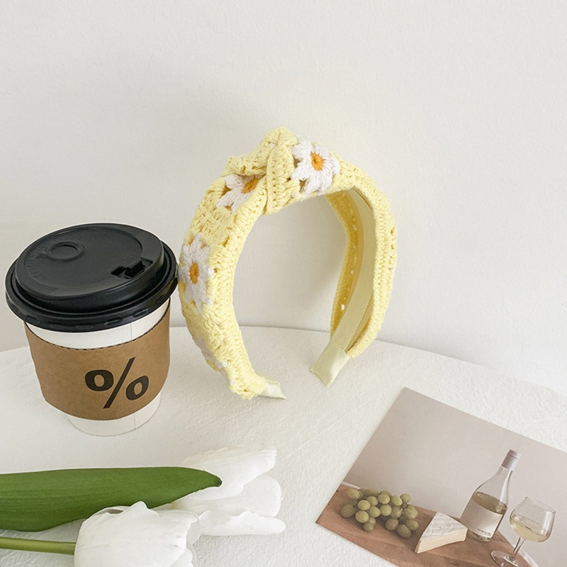 Băng Đô Cài Tóc Đan Móc Đính Hoa Trang Trí Mùa Xuân Thanh Lịch Cho Nữ