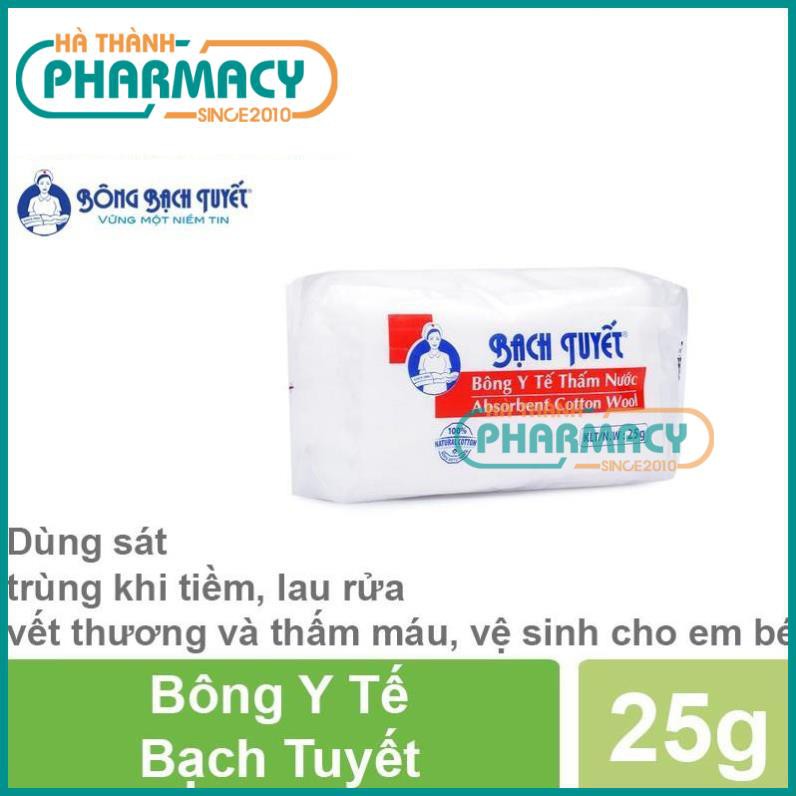 Bông Y Tế Bạch Tuyết (5g, 10g, 25g) - Dùng để sát trùng khi tiềm, lau rửa vết thương và thấm máu, vệ sinh cho em bé