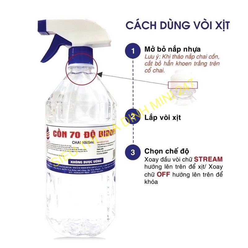 Cồn sát khuẩn 70 độ BIOPHA 1000ml