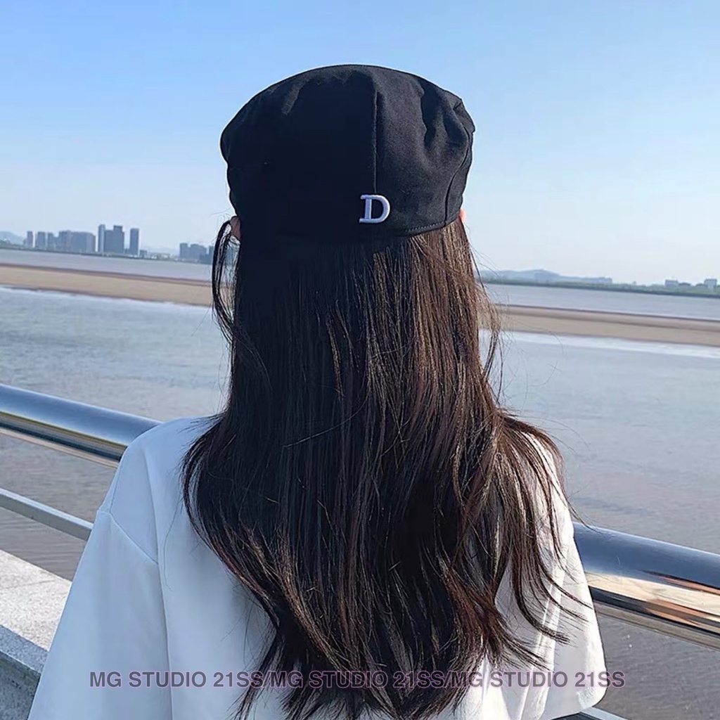 Mũ beret MU GUA ZHI PIN (MG STUDIO) họa tiết chữ với 6 màu tùy chọn