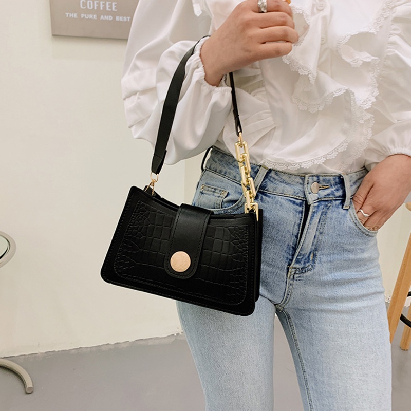 Ielgy Túi Đeo Vai Họa Tiết Vân Đá Đơn Giản Và Đa Năng Cho Nữ