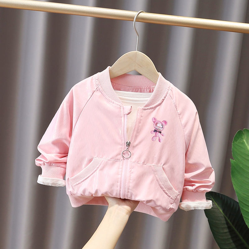 Áo Khoác Bóng Chày Dễ Thương Cho Bé Gái