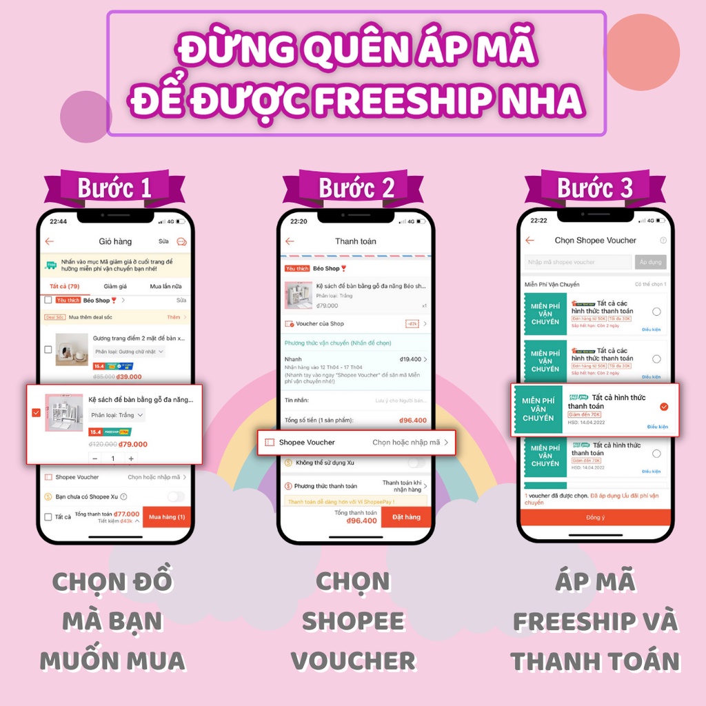 Kệ sách để bàn bằng gỗ đa năng Béo shop màu trắng tháo rời lắp ghép dễ dàng tiện lợi