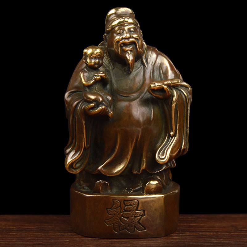 Bộ tượng tam đa phúc lộc thọ bằng đồng thau cỡ trung phong thủy Hồng Thắng