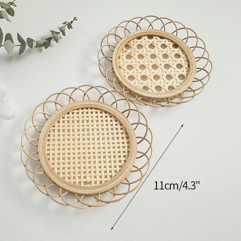 Đế Lót Ly Bằng Tre Đan Tay Phong Cách Retro Độc Đáo