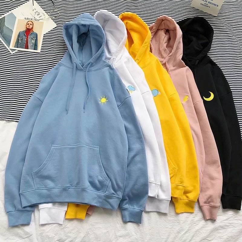 Áo Hoodie Dáng Rộng Phong Cách Unisex Với 5 Màu Sắc Chọn Lựa