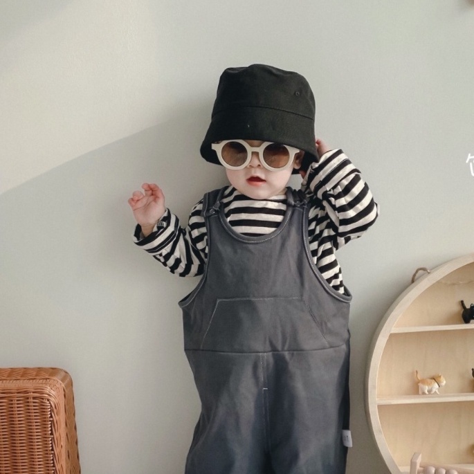 Mũ bucket trơn vải denim sành điệu cho bé