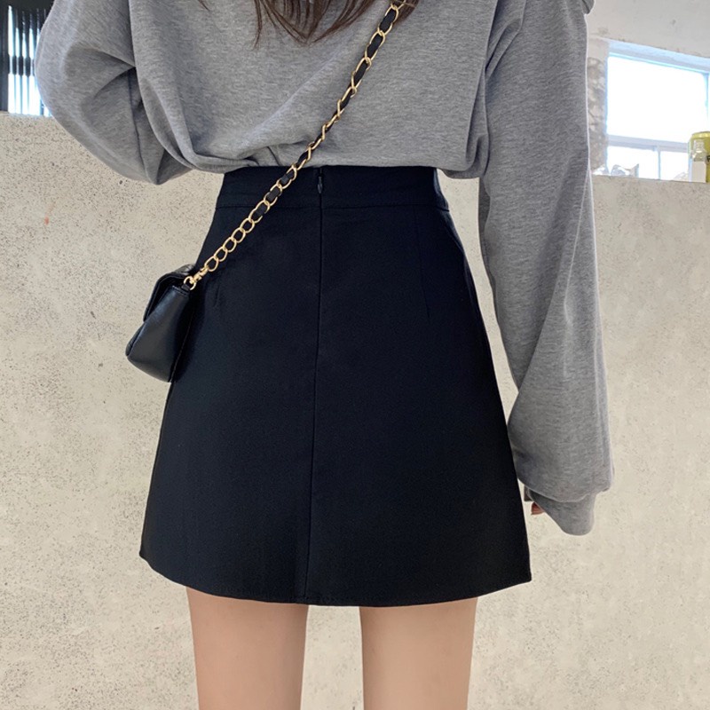 Chân váy ngắn xếp ly có Quần trong dáng tennis chữ A xòe màu đen nâu Chân Váy chữ a nữ xinh hàn mặc đi học làm công sở