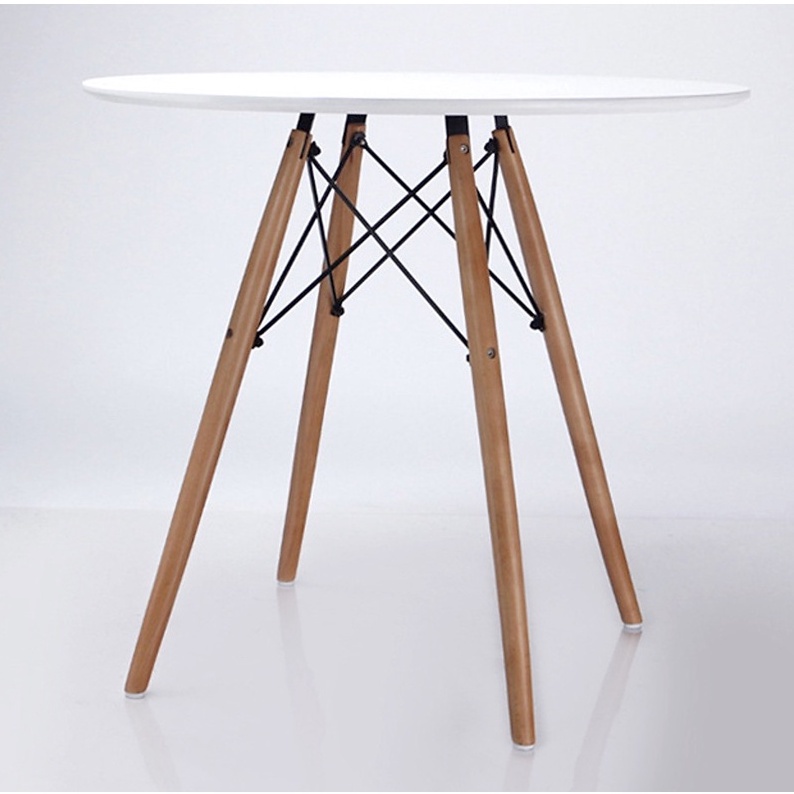 Bộ Bàn Ăn Eames Bàn tròn Bằng Gỗ Chân Cao Bàn Cafe Eames Nhập Khẩu 1 Bàn 2 Ghế 4 Ghế
