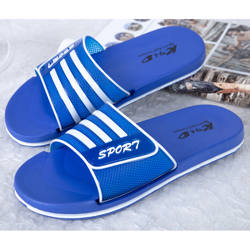 Classic men's slippers anti slip flat bottom fashion home leisure beach one word cool slippers summer