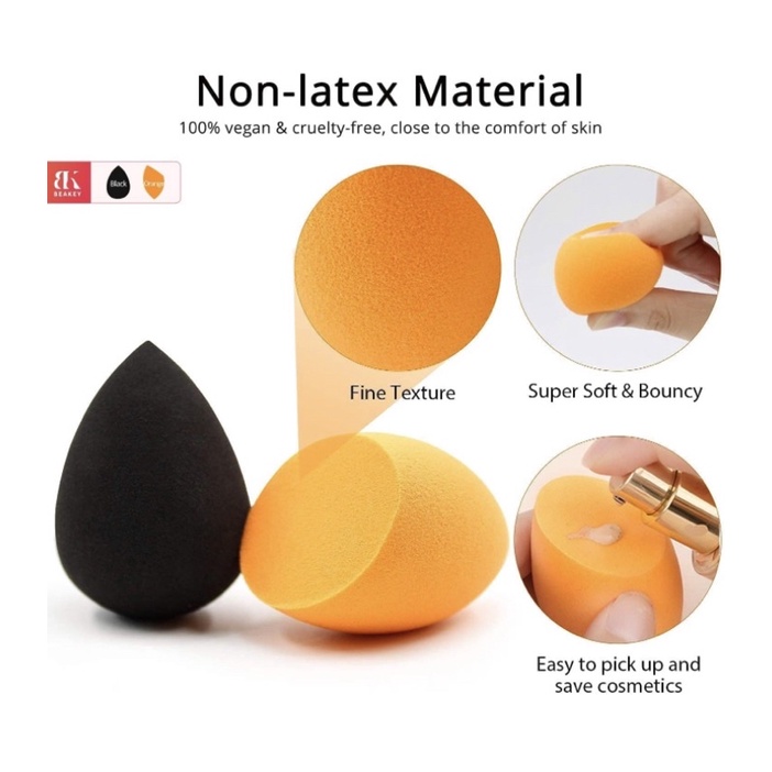 Mút trang điểm thuần chay không cao su BEAKEY Makeup Sponge Latex-free and Vegan