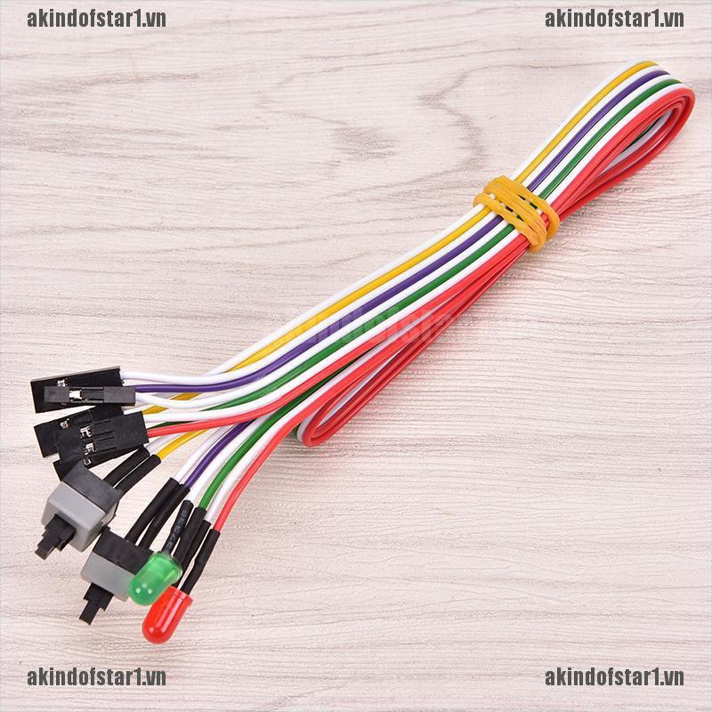 Dây Cáp Bo Mạch Chủ Atx Pc 2 Công Tắc On / Off / Reset Có Đèn Led 68cm | BigBuy360 - bigbuy360.vn