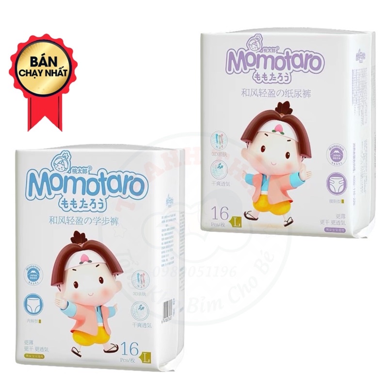 [TẶNG BÓNG] Bỉm MOMOTARO dán/quần S112/M96-92/L84/Xl78/XXL72/XXXL70