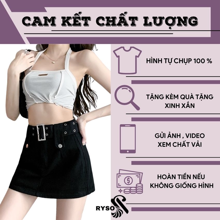 Chân váy KAKI RYSO FASHION phối thắt lưng chất cao cấp