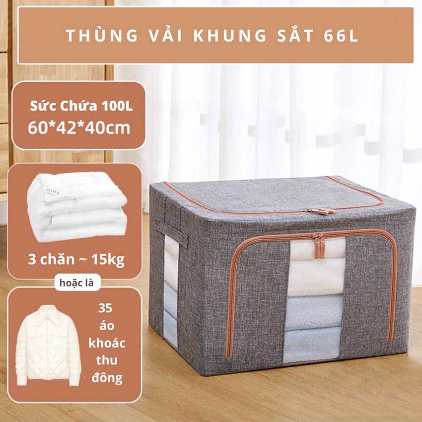 [SALE] Túi Đựng Chăn Màn Khung Sắt PHGREEN, Chất Liệu Vải Polyeste Siêu Bền Cùng Khung Sắt Chắc Chắn,Túi Đựng Đồ Đa Năng