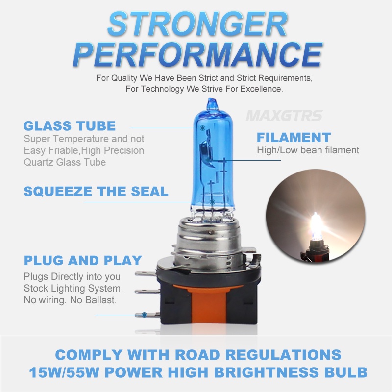 Set 2 Bóng Đèn Halogen H15 55 / 15W 4300K Chuyên Dụng Cho Xe Hơi VW Volkswagen GOLF mk 6 7