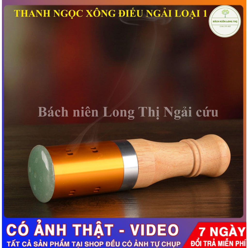 Thanh gỗ đầu ngọc hơ điếu ngải giác hơi, xông ngải, lăn ngải