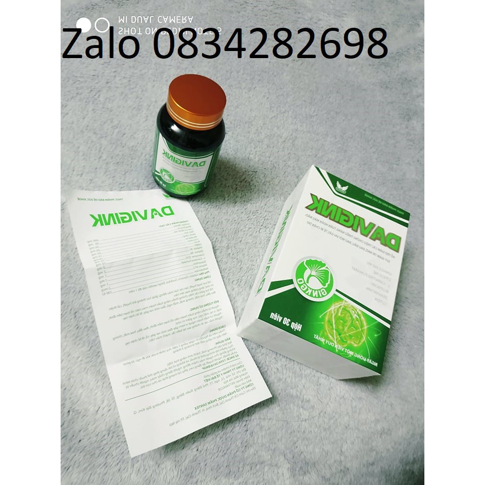 ✔️️️Ginko Davigink hoạt huyết dưỡng não thảo dược hộp 30 viên Davico