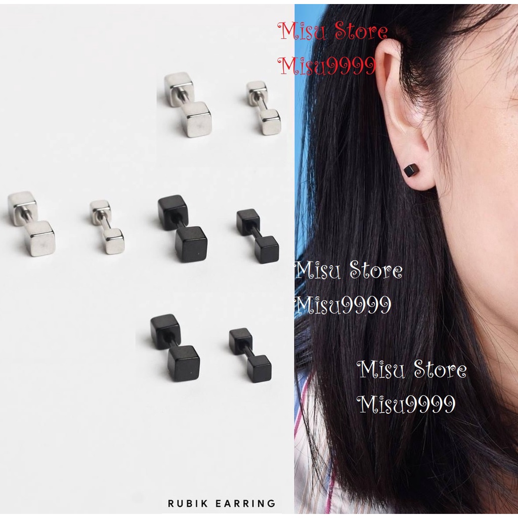 Khuyên titan Rubik nam nữ khối rubik, vuông