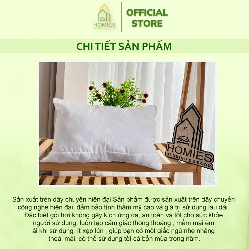 Ruột Gối Đầu Cho Bé Đi Học Chất Liệu Bông Trắng Nguyên Sinh An Toàn Cho Bé - Kích Thước 20cmx 35cm