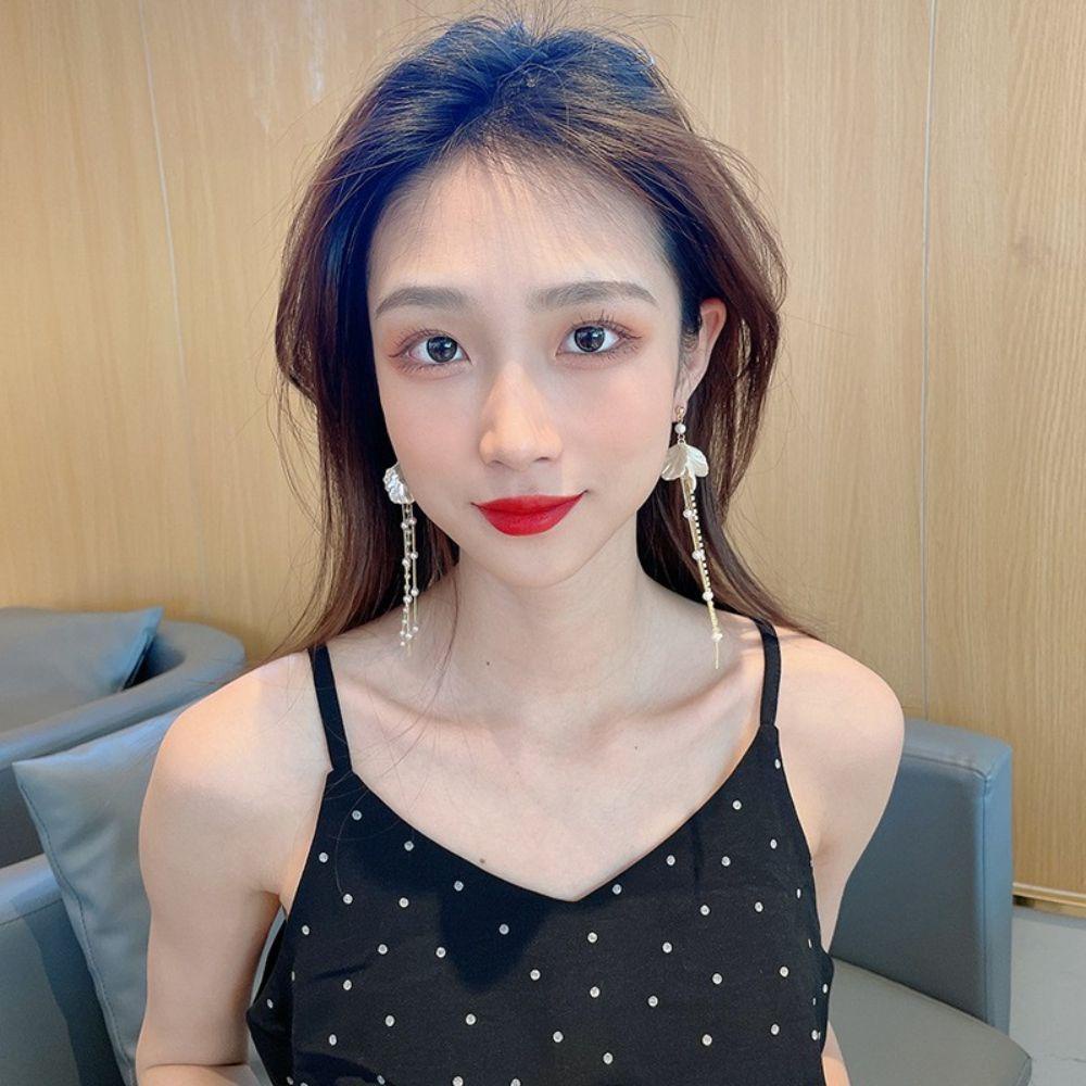 VANES1 Bông Tai Hình Hoa Vỏ Sò Thanh Lịch Thời Trang Cho Nữ