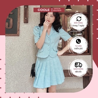 Set Áo Vest Mix Chân Váy Xếp Ly Chất Vải Cao Cấp Đủ Size Màu Hot Phong Cách Trẻ Trung Năng Động.