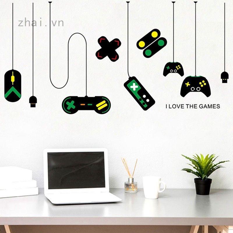 Giấy dán tường trang trí phòng hình tay cầm chơi game