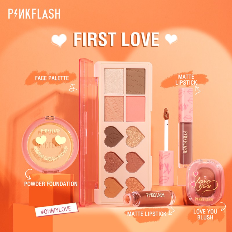 Bộ 5 món trang điểm PINKFLASH phiên bản đặc biệt với phấn mắt son lì mềm môi và phấn má hồng kiểm soát dầu dạng nén | BigBuy360 - bigbuy360.vn