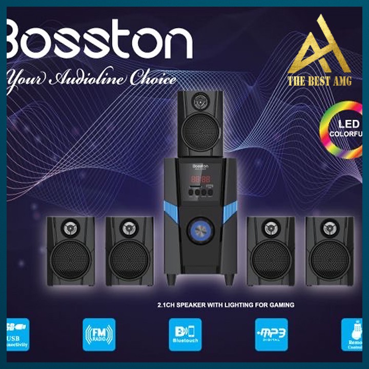 Loa Máy Tính Để Bàn Công Suất Lớn Có Bluetooth LED RGB 5.1 BOSSTON T3800 Loa Vi Tính Nghe Nhạc Laptop Pc Gaming