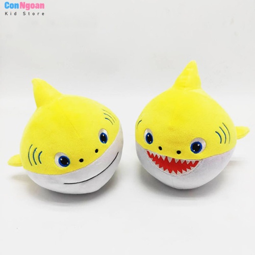 Thú nhồi bông gia đình cá mập Baby Shark có đèn phát nhạc đu đu đu cỡ vừa 15cm - MSC53