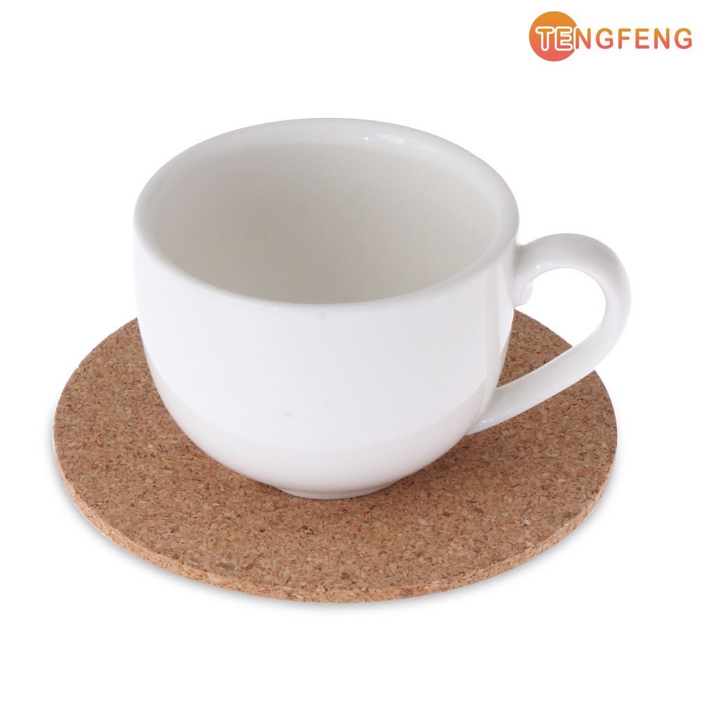 1 Miếng Lót Ly Hình Tròn Bằng Gỗ Bần Tự Nhiên Cách Nhiệt Dày Dặn Có Thể Tái Sử Dụng