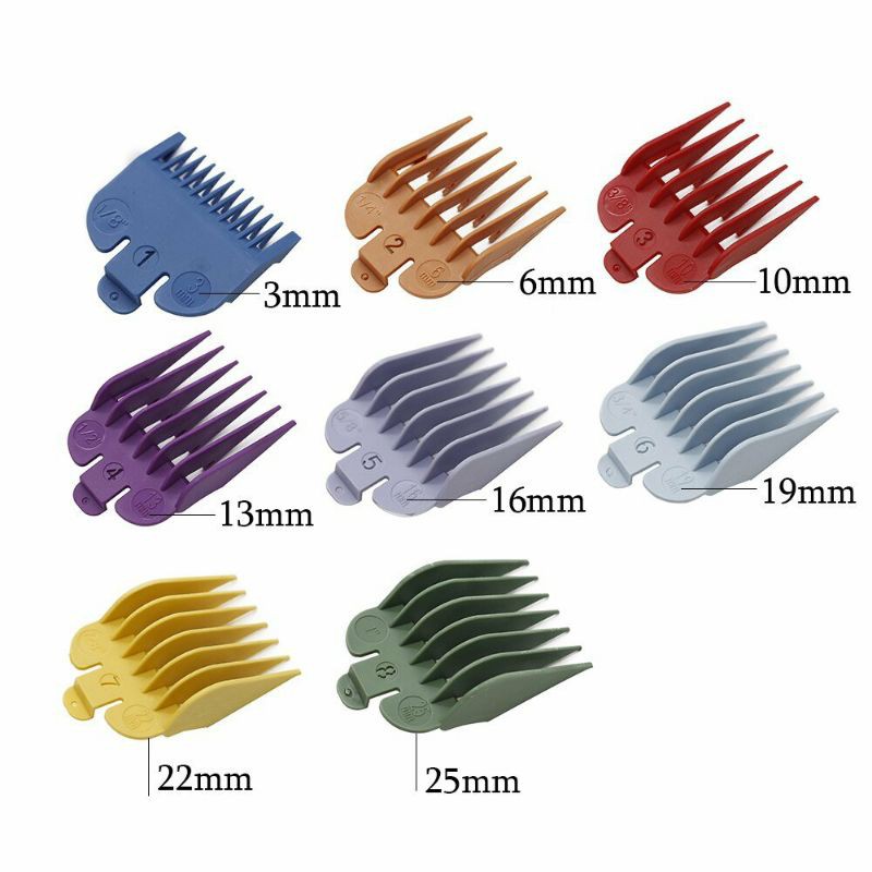 Bộ Cử Cỡ Ngàm Tông Đơ Lưỡi Nhựa Đa Năng 8 cái đủ size màu Cao Cấp Đa Năng