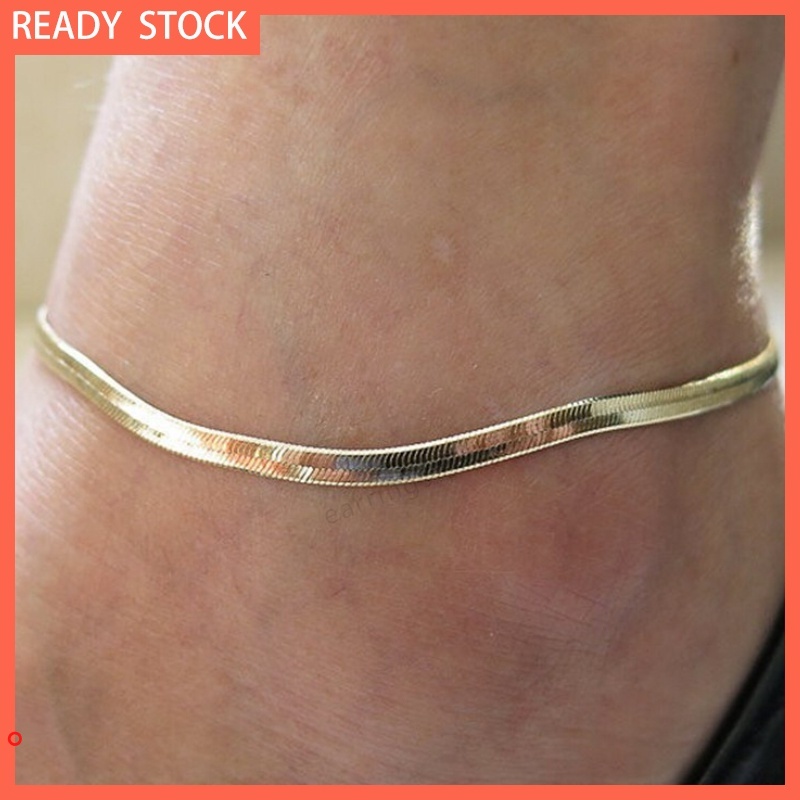 Lắc chân mạ bạc sáng bóng xinh xắn cho nữ