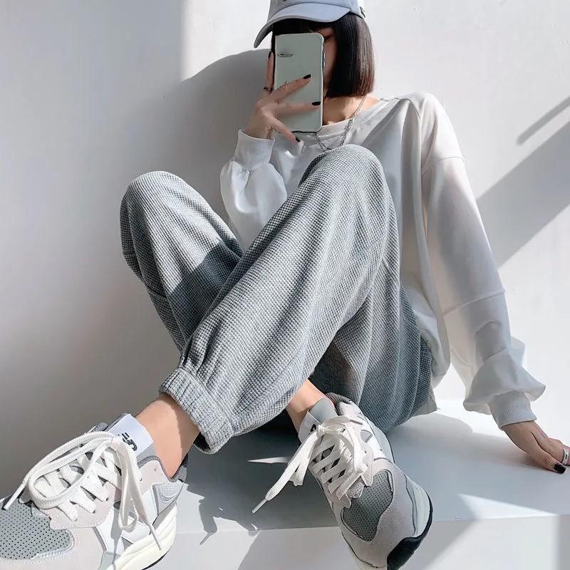 Ielgy Phụ Nữ Quần Thể Thao Màu Xám waffle